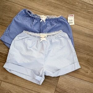 See You Monday Blue and White Striped Shorts (quantity 2) one with tags
